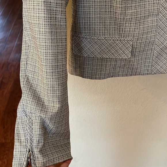 Micro Plaid Blazer with zipper White House Black Market Size 14 - Picture 4 of 6